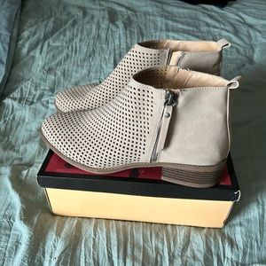 Never worn size 11W beige bootie shoes
